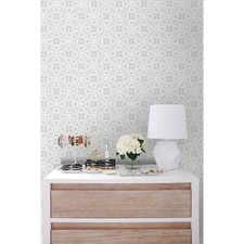 Floral ornament wedding  gray and white wall mural design wallpaper
