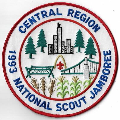 1993 National Scout Jamboree Central Region Jacket Patch RED Bdr. 6x6 ...