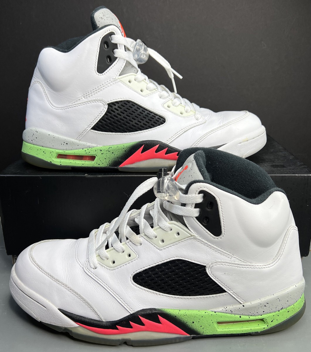Nike Air Jordan 5 V Retro White Poison Green Men\'s Size 8 136027-115 Jordan 5 Retro Poison Green Men main image 3