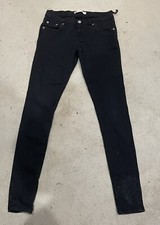 Levi Girls 710 Black Brushed Cotton Stretch Jeans Size 16 Adjustable Waist