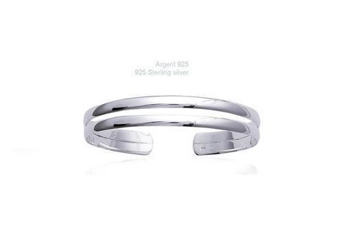 Bracelet jonc esclave 55 mm en argent massif 925 miroir, le cadeau d'exception idéal