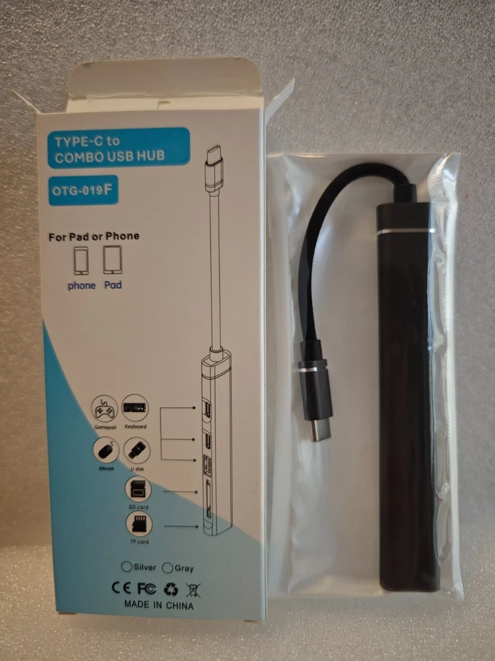 5-in-1 Type-C to USB/USB-C Hub TF/SD Card Charging Port Multi Splitter Adapter - Image 3 of 4