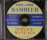 1961-1962 Amc Rambler Shop Manuell Cd Amerikanisch Klassisch Ambassador Service