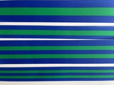 Dark Blue green Stripe Grosgrain ribbon 7/8" 1.5" wide narrow preppy navy