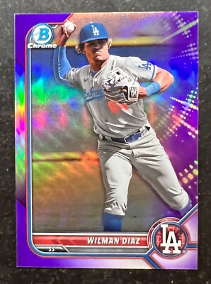 2022 Bowman Chrome Prospects Purple Refractor Wilman Diaz #239 215 