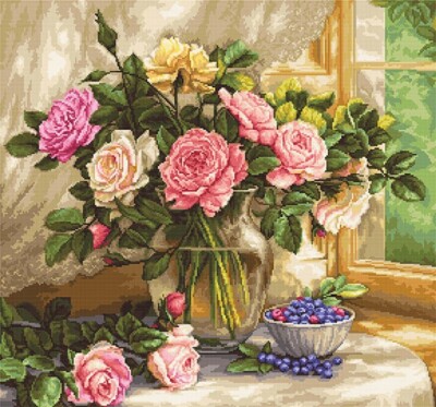 New Luca-S Cross Stitch Kit Still Life with Blueberries-B588