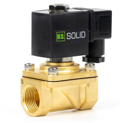 U.S. Solid 3/4 inch Brass Electric Solenoid Valve 12V DC Junction Box Type