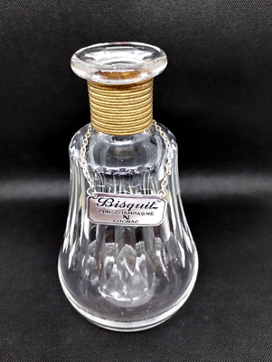 Vtg BACCARAT BISQUIT Napoleon Cognac Decanter~France~Metal Tag~8''~No Stopper