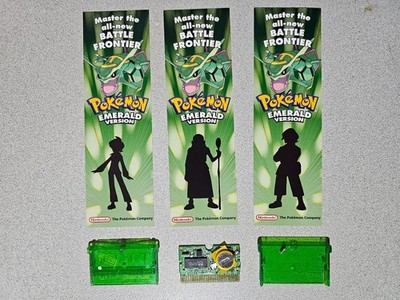 Pokemon Emerald GBA New Battery Authentic missing label + Vintage bookmark set