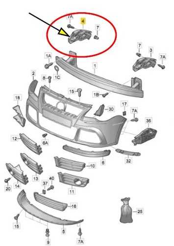 Stütze Halter Stoßstange vorne Rechts 6Q0807184A VW Polo 1.2 Bj 2005