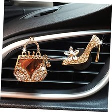 2 Pieces Crystal High Heel Shoe and Golden Crystal High Heel Shoe and Magic Bag