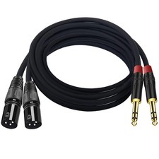(2PACK/6.6FT) XLR to 1/4 TRS Stereo Adapter,XLR Male to 1/4 Inch (6.35mm) Bal...