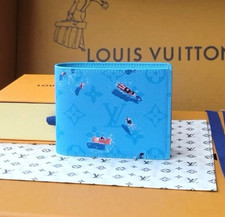 Louis Vuitton Blue Lagoon Slender Wallet Card...