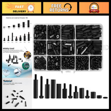 600PCS M3 Nylon Hex Spacer Standoffs Screws Nuts Kit for PCB Motherboard - Black