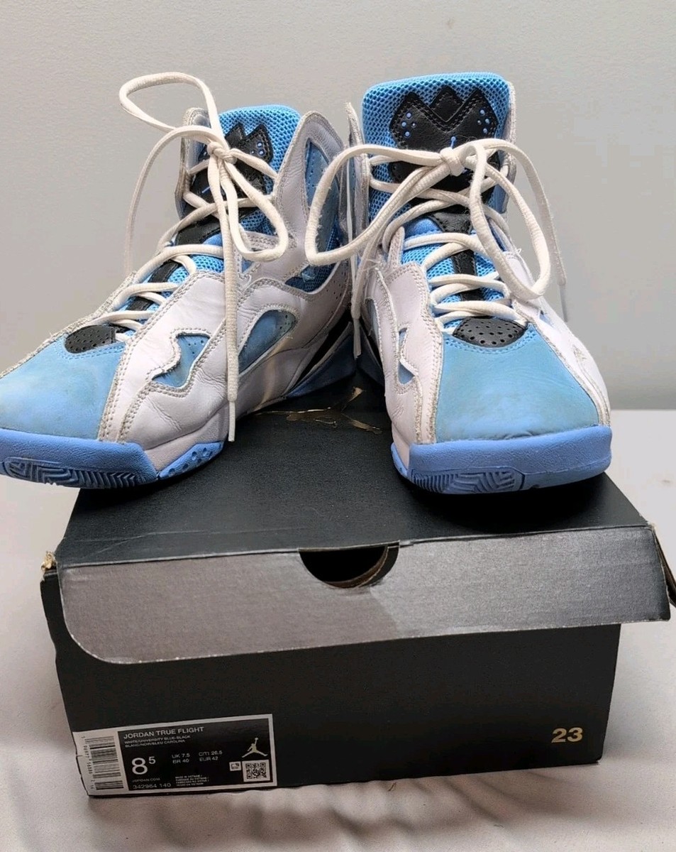 Nike Air Jordan True Flight Shoes UNC White University Blue 342964