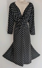 💜 DAMART SIZE 24 Beautiful Ladies Black Spotty Dress Ref 11
