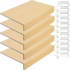 5 Pcs Foamed PVC Wire Shelf Cover, Non-Slip Faux Wood Shelf Liner