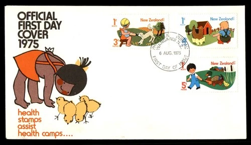 Mayfairstamps New Zealand FDC 1975 Health Kids With Farm Animals First Day Cover
