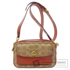 COACH C0694 Signature Shoulder Bag PVC for Women Used