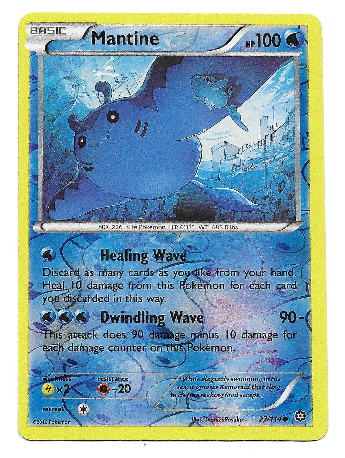 Mantine 27/114 XY - Steam Siege Reverse Holo