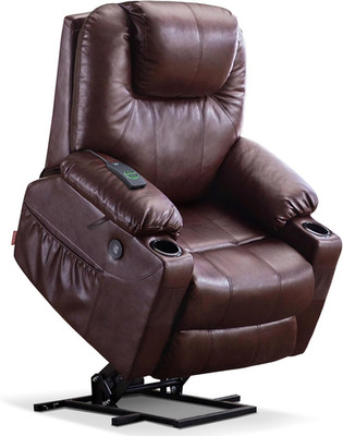 Electric Power Lift Recliner Chair Sofa Massage Heat Faux Leather USB Cup Holder