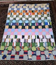 Multicolor Patchwork Squares Quilt Blanket With Assorted Patterns