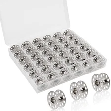 36Pcs Metal Bobbins with Bobbin Case, Sewing Machine Bobbins for Craft Sewing...
