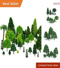 Mixed Model Trees 29pcs Plastic Green Brown for Train Diorama Scenery 1.5-6in