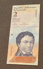 2012 VENEZUELA 2 Bolivares Banknote - uncirculated
