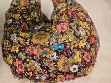 Multicolor Beaded Embroidered Floral Crescent Hobo Bag Chain Strap Women's
