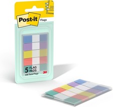 Post-it Flags, 0.47 in. x 1.7 in., One Dispenser with 100 -Count Assorted Pastel