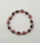 Red Black & White Glass Bead Stretch Bracelet – Retro Funky Statement