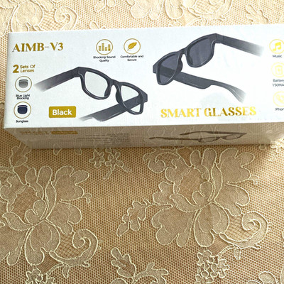 AIMB-V3 Smart Glasses Black w/ 2 Sets of Lenses Model AIMB-V3 MPN AIMB-V3