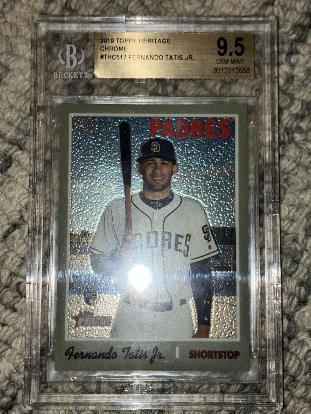 2019 Topps Heritage Chrome Fernando Tatis Jr  Rc # To 292/999 Bgs 9.5 Padres