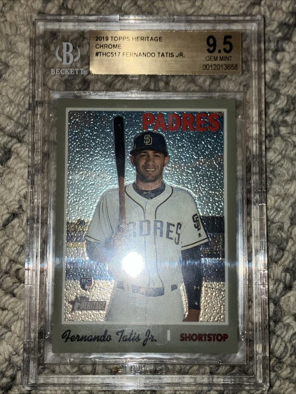 2019 Topps Heritage Chrome Fernando Tatis Jr Rc # To 292/999 Bgs 9.5 Padres