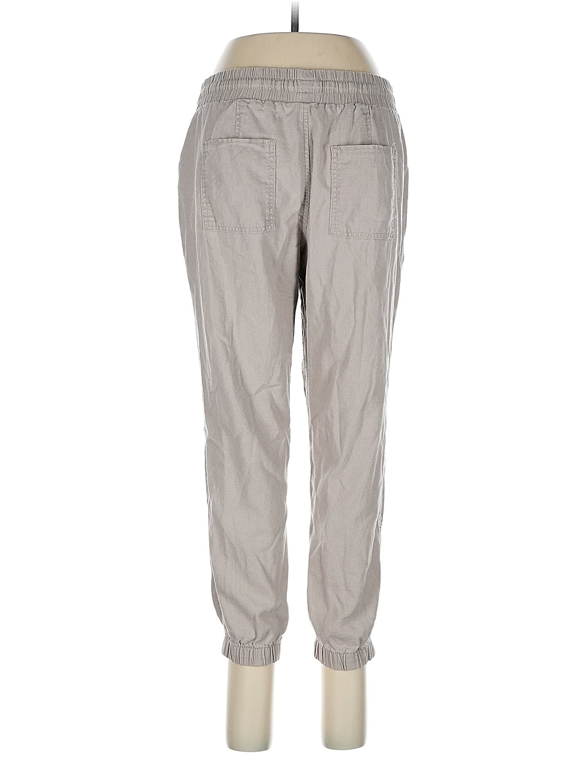 CALVIN KLEIN JEANS Women Gray Linen Pants 12 thumbnail 2
