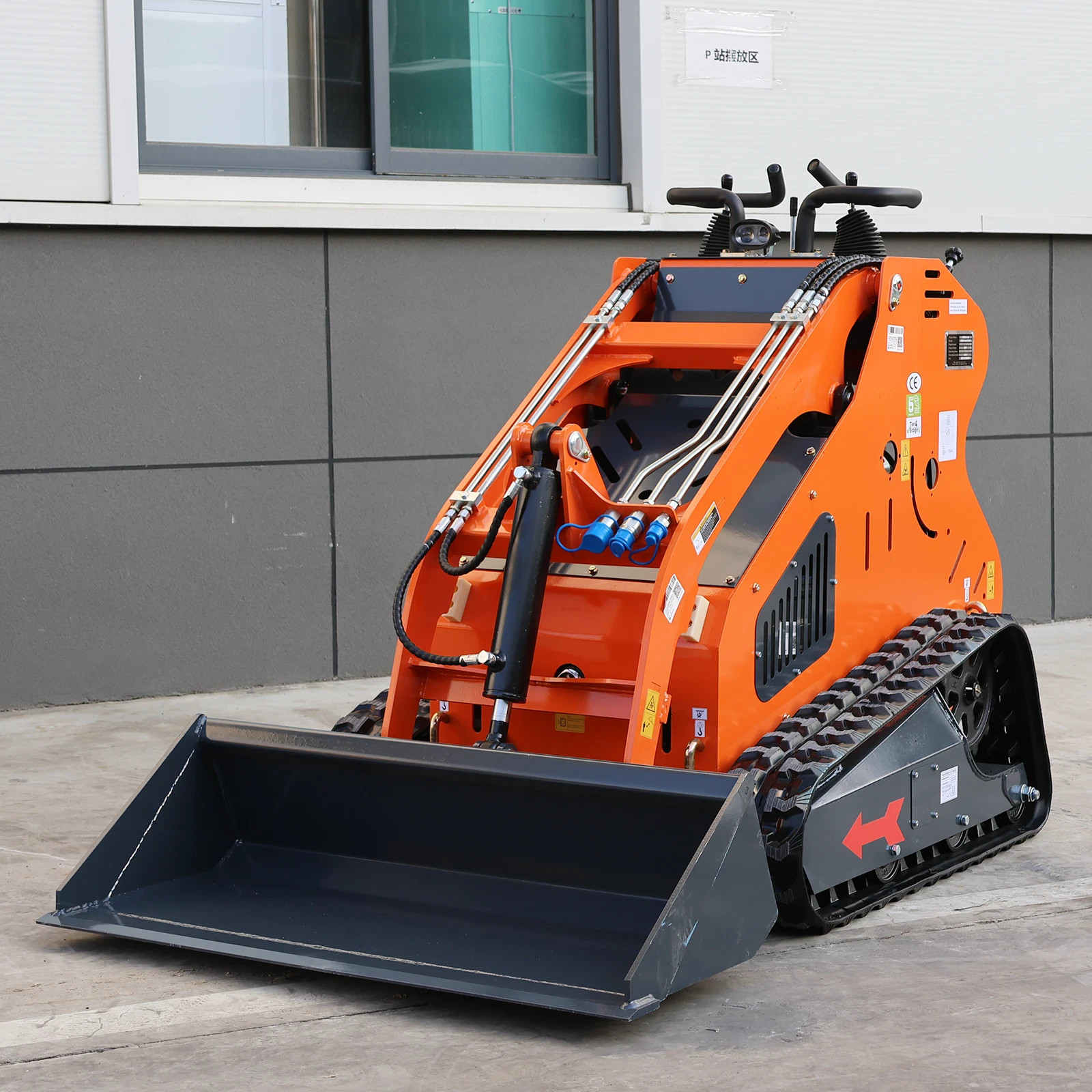 23HP Mini Skid Steer Loader,Twin cylinder Tracked Loader Three-stage pump USA