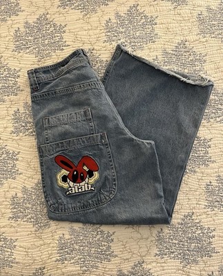 Alab Wide Leg Jeans 32x30 Mega Baggy Rave Grunge Skater Y2K 90s