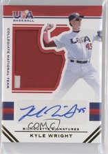 2017 Panini USA Baseball Stars & Stripes Jersey Prime 5/25 Kyle Wright Auto 0g4