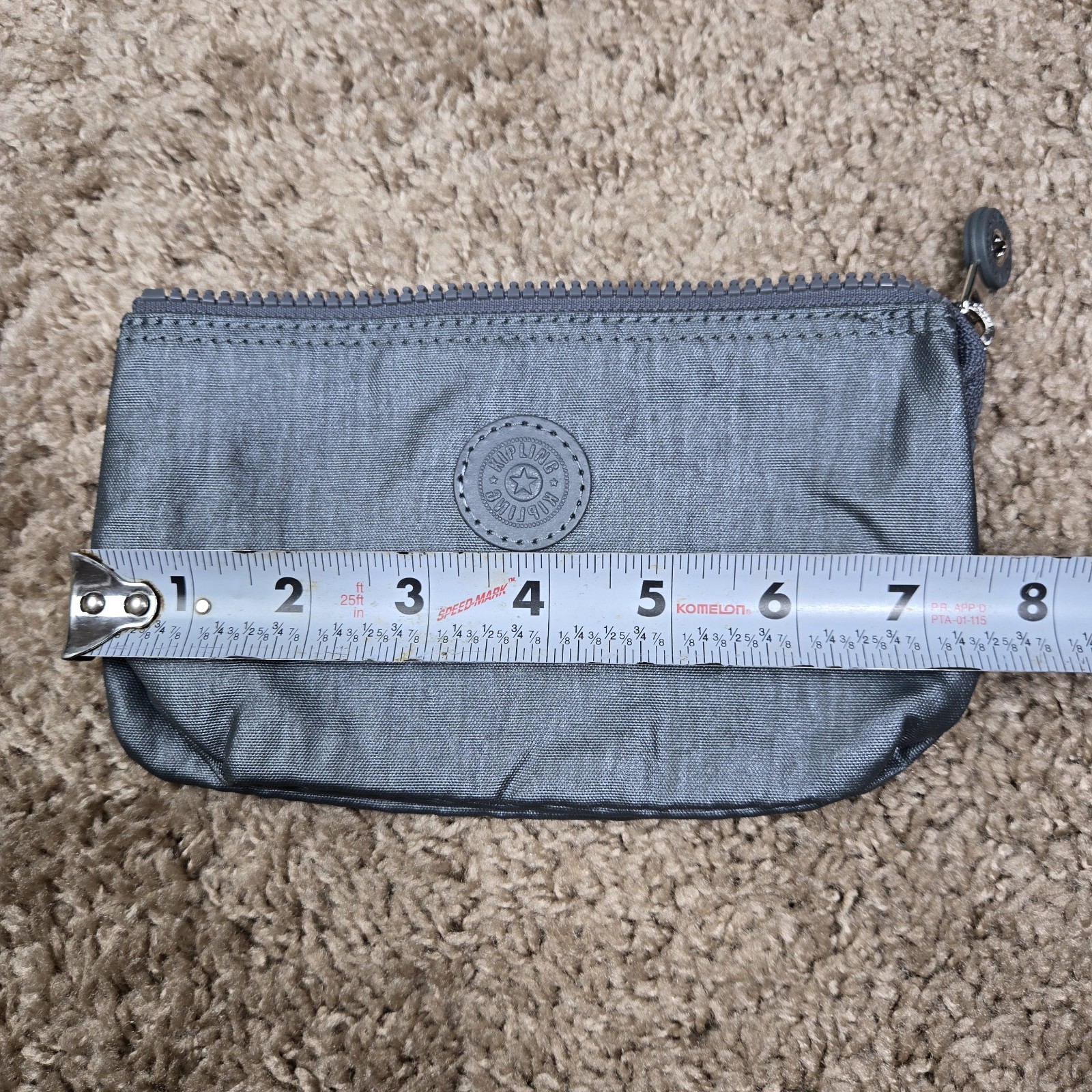 Kipling Creativity Small Metallic Gray Pouch Wall… - image 7