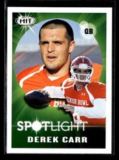 Derek Carr: 2014 SAGE HIT (SL) Rookie Year Card #144. rookie card picture