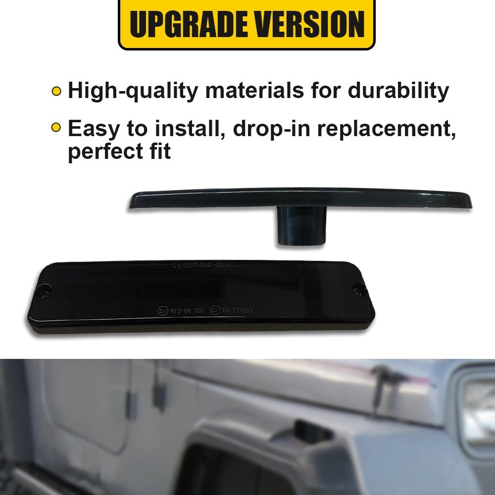 Front Smoke Side Fender Marker Signal Case Lights For 1987-95 Jeep Wrangler YJ P thumbnail 6