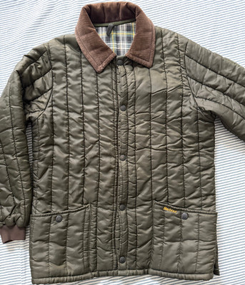 VTG Barbour Liddesdale Style Quilted Jacket, olive Green, M,  1980s