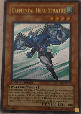 Konami Elemental Hero Stratos JUMP-EN012 Shonen Jump Promo Ultra Rare Holo LE