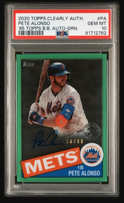 2020 Topps Clearly Authentic Autographs Pete Alonso Green /99