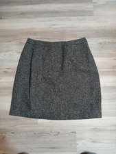 Vintage Ralph Lauren Sz 8 Knee Length Skirt Lambs Wool Gray Tweed Lined Academia