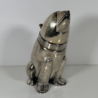 Vintage RESTORATION HARDWARE Art Deco Silverplate Polar Bear Cocktail Shaker