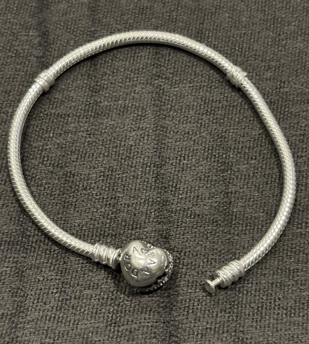 Pandora ５点 Pandora Moments Sparkling Heart Snake Chain Bracelet silver
