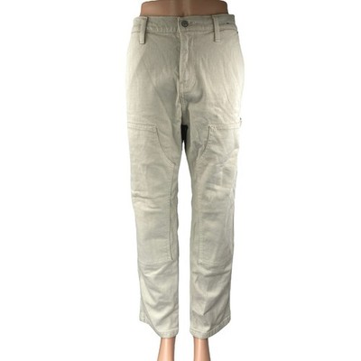 Hollister Epic Flex Cream High Rise Loose Carpenter Straight Trousers Pants 30