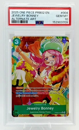2025 ONE PIECE JEWELRY BONNEY PRB02-PREMIUM BOOSTER ALTERNATE ART #004 PSA 10 EN